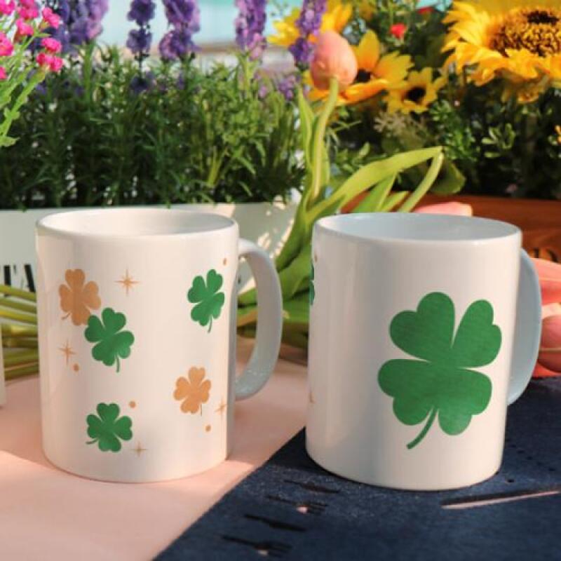 am540-Design Mug 2p-Golden Green Clover