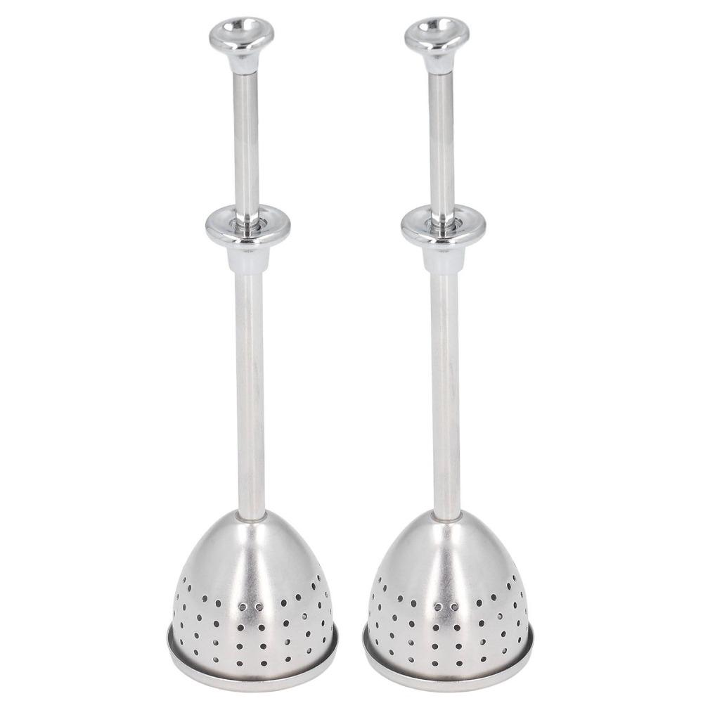 2 Pcs Set Fine Holes Tea Strainer Long Handle Stainless Steel Infuser  Loose Leaf Tea