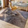 Office Carpet Snowy Wolf Design for Sofa Protection Under Chairs