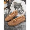 Stitching Bow Solid Color Women's Flat Loafers