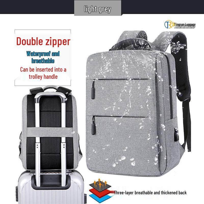 Cross-Border Business Computer Backpack with USB, 17.3" & 15.6" Sizes, Outdoor Use, Custom Logo Option