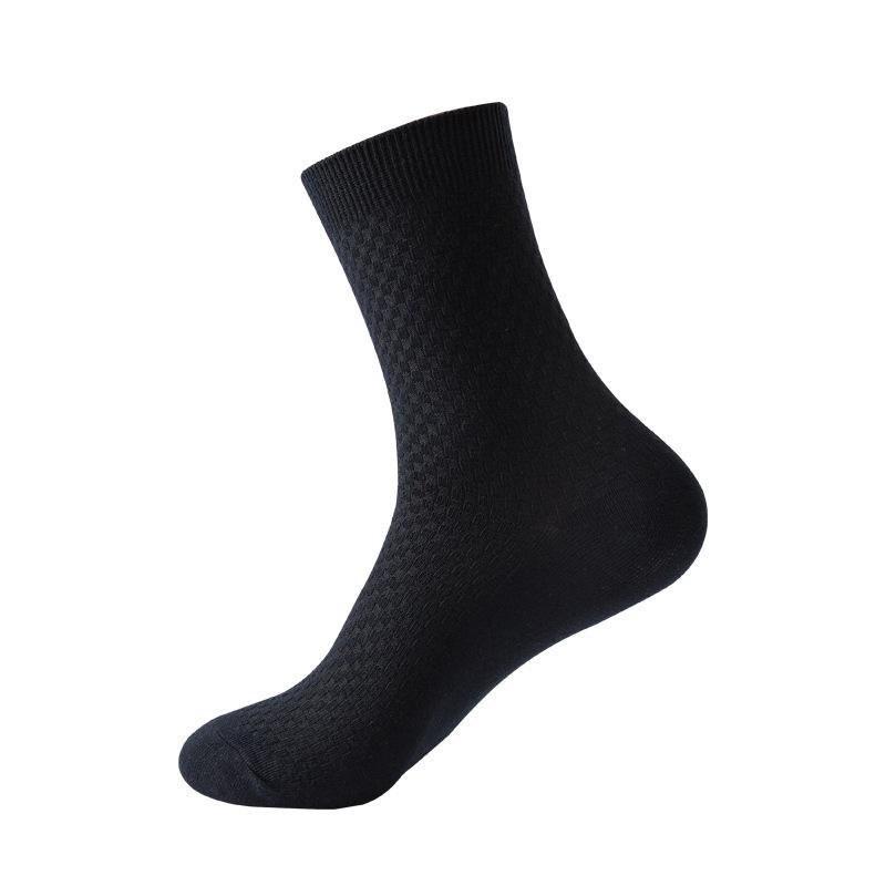 Men's Bamboo Fiber Mid-Calf Socks - Breathable, Casual, All-Season Business Style