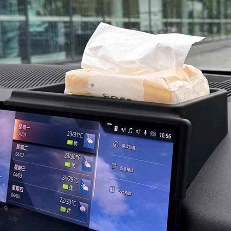 For BMW 5 Series G60 2024 Central Control Navigation Behind Screen Storage Box Dash Organizer Tray Accessories