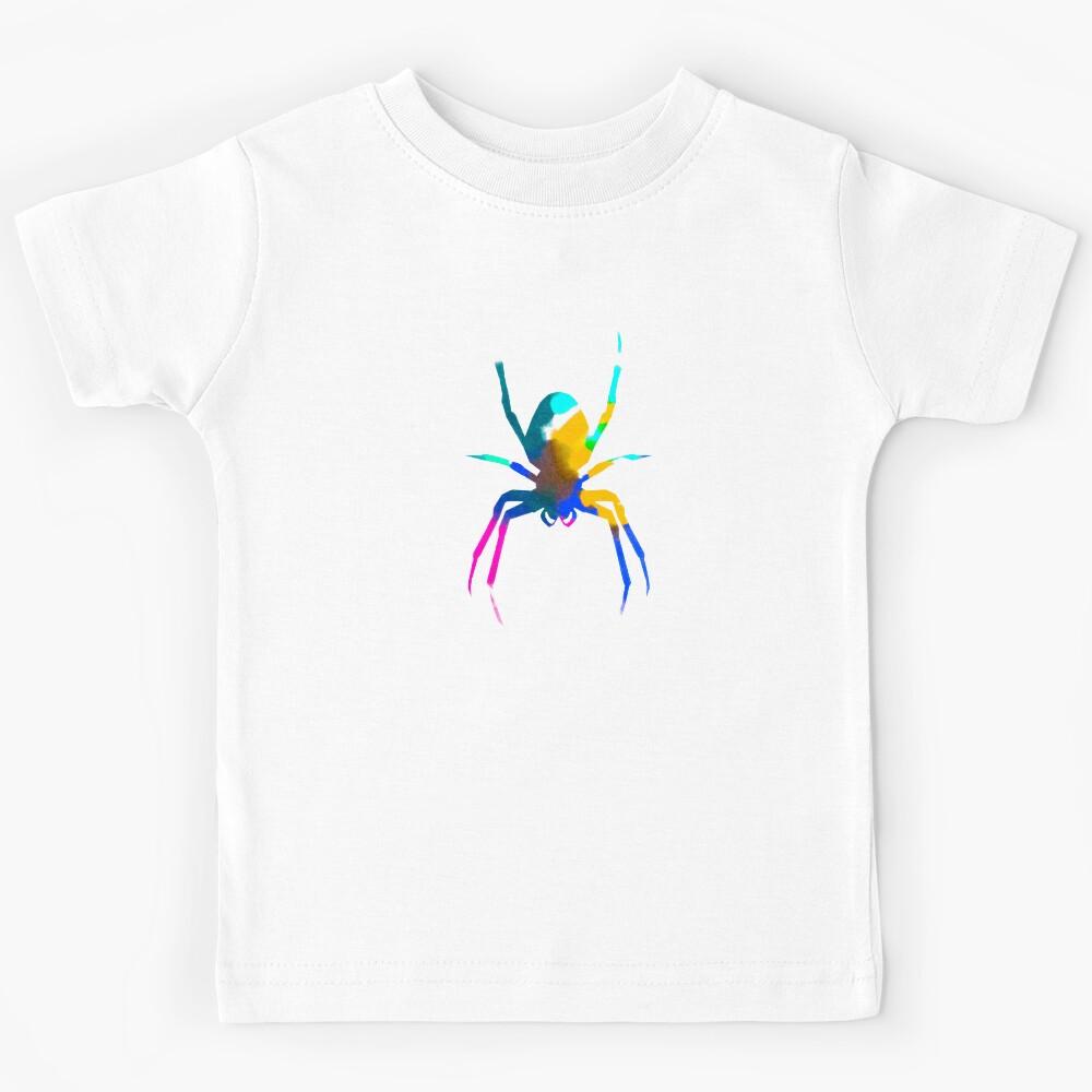 Neon Watercolor Spider Kids T-Shirt 130