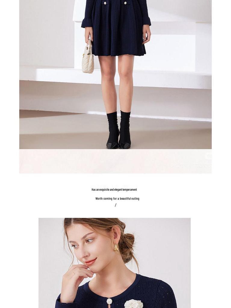 2025 Autumn Floral Bell Sleeve Slim Mid-Length Dress