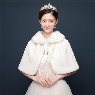 2018 Korean Winter Bridal Jacket, Thick Raglan Sleeve, Plus Size Loose Cape