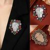 Luxury Big Heavy Flower  Skull Brooch Jewelry Retro Ghost Witch Badge Pin For Coat Bag Decor Accessory Halloween Gift