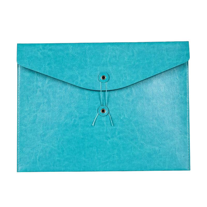 A4 Leather File Bag - Large Capacity Vertical/Horizontal Office Storage for Contracts, Receipts, Tablets, and Documents.