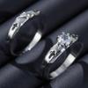 2pcs Luxury Geometric Elegant Cross Couples Ring for Women Wedding Men Engagement Party Jewelry Accessories