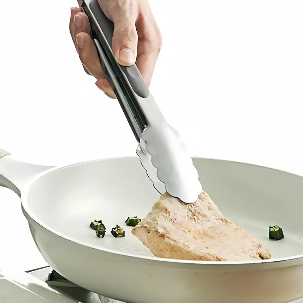 9/12 Inch Stainless Steel BBQ Grilling Tongs Salad Food Clip Non-Slip Handle Bread Serving Tong Cooking Barbecue Clip Clamp