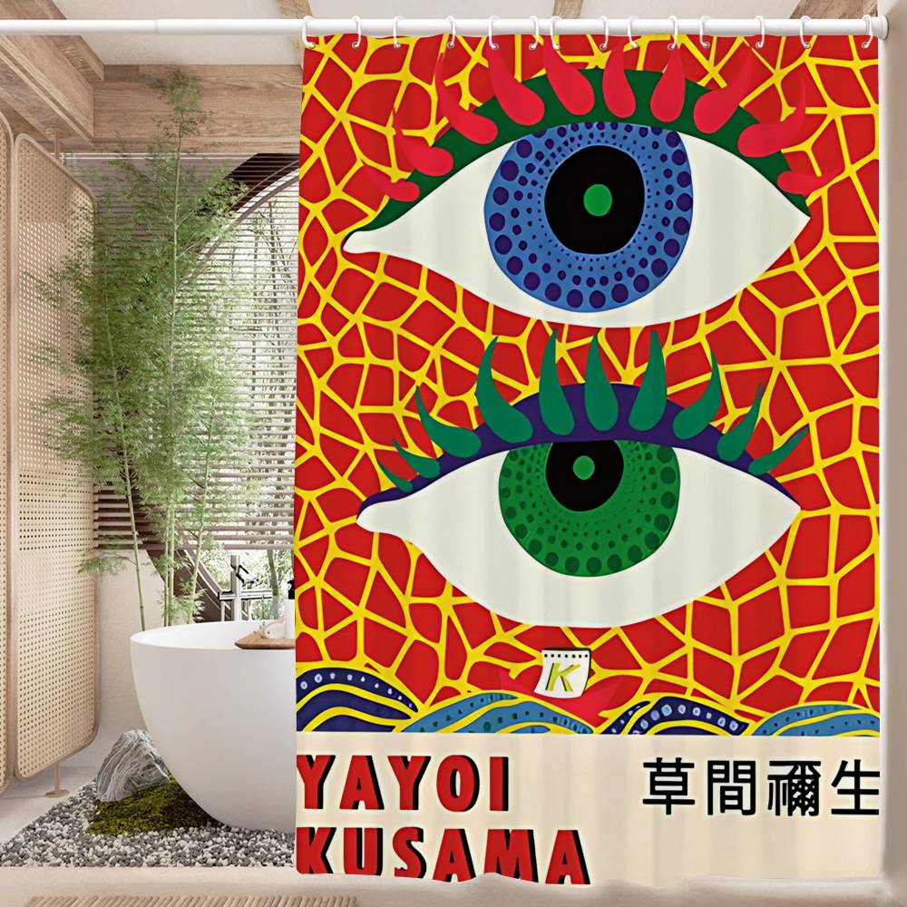 Yayoi Kusama Menas Vonios Dušo Užuolaida Apsauganti Sienelė Dušo Užuolaida Greitai Džiūstanti Gali Būti Šveičiama Šviesiai Nepermatoma Vonios