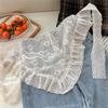 Y2K Streetwear Lace Flower Hair Scarf Embroidered Flower Hollow Out Skirt  Jeans Decoration