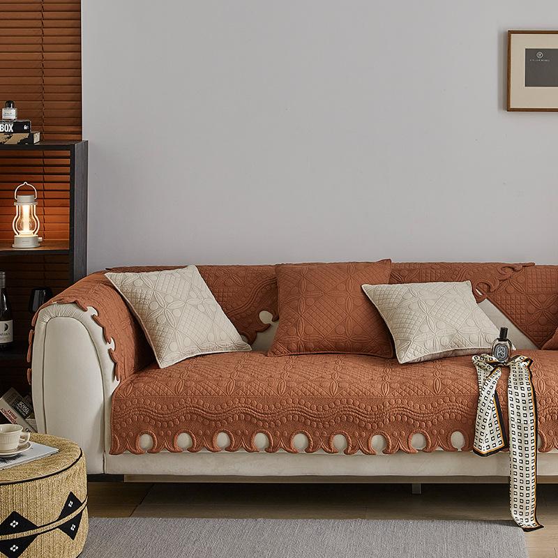 New Light Luxury Style Sofa Cushion, Pure Cotton, Four Seasons Universal Anti Slip Seat Cushion, Three Seats, One Noble Consort Cover, Cover Cloth