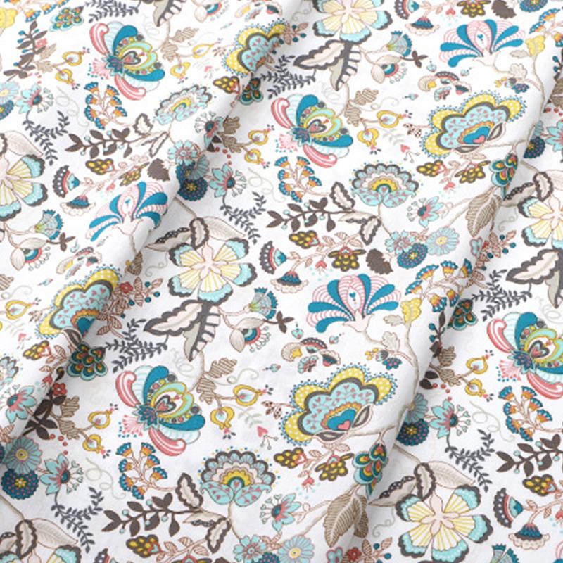 100x150cm French Sweet Floral Fabric Pure Cotton Printed Poplin Fabric Girl Dress Clothing Fabric Handmade DIY Accessories