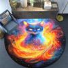 Cosmic Cat Round Area Rug,Carpet Rug for Living Room Bedroom Sofa Playroom Decor,Non-slip Floor Mat