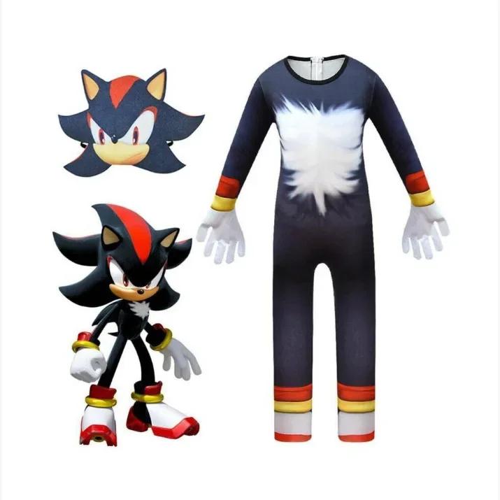 Halloween Game Sonics Spinball Cosplay Costume The Hedgehog Classics Cos Jumpsuits Mask For Children Party Halloween