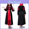 Enchanting Kids Girls Queen Costume Lace Up Witch Dress For Halloween Cosplay