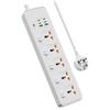 BKL25 Power Strip with 5 Universal Sockets, Independent Switch Control, and Overload Protection