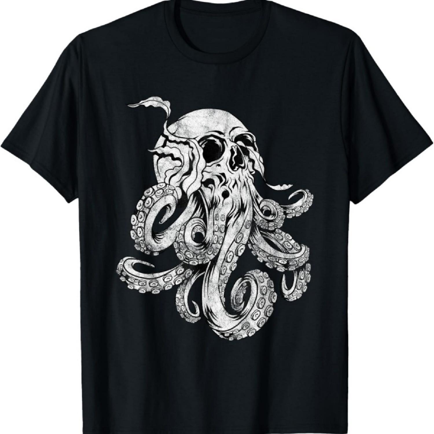 

Монстр Череп Осьминога Кракен Ктулху Череп для Мужчин Женщин Футболка XXXXXL чёрный