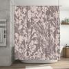Soft Floral Bath Curtain SetPink Gray Shower Curtain for Bathroom Decor with Hooks Waterproof Printed Shower Curtain Rod Pocket