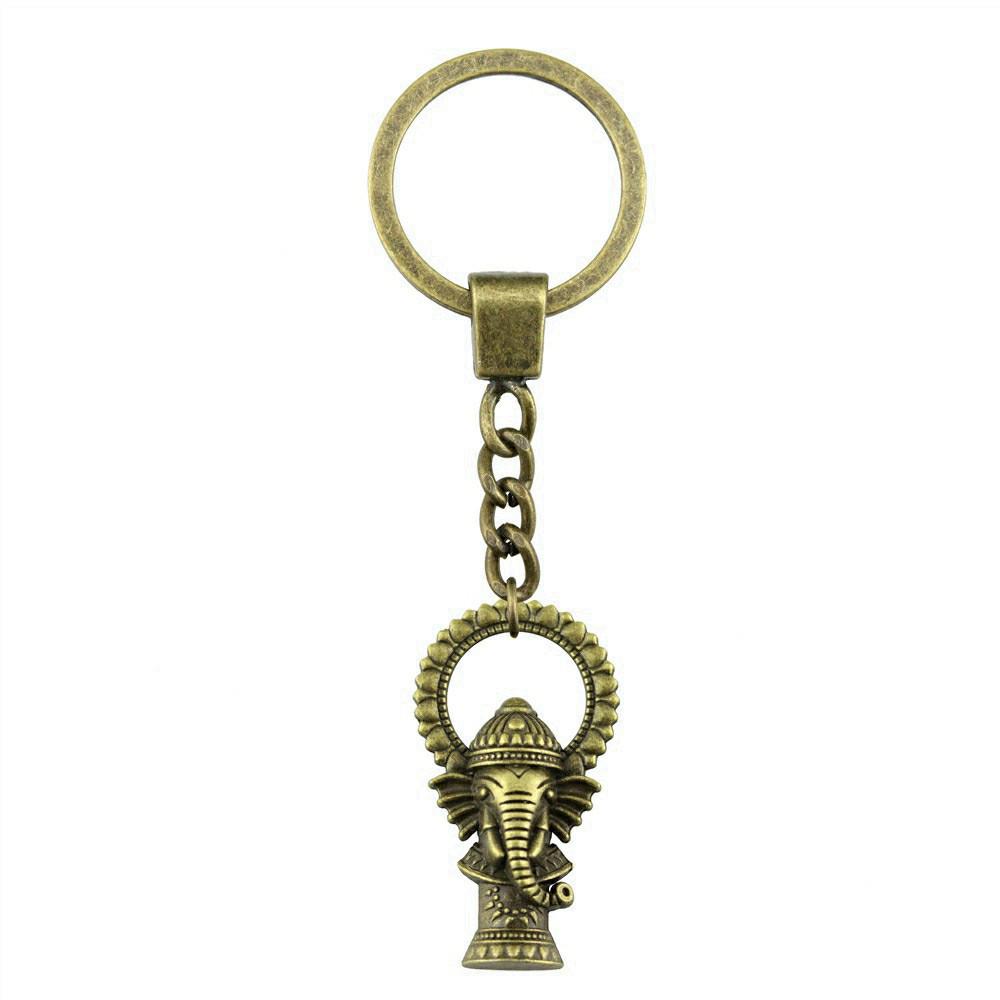 Pendentifs Porte-clés Éléphant Amoureux des Animaux Bijoux en Métal Artisanat Anneau 30mm