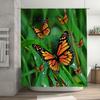 Butterfly Printed Shower Curtain Home Decor Waterproof Polyester Fabric Yellow Black Orange Butterfly Garden Bath Rug Decoration