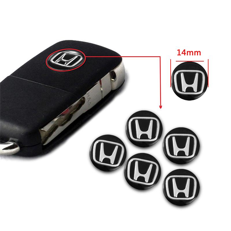 5/10Pcs Aluminium Metal Car Key Badge Stickers For Honda Civic FIT Accord Prelude CRV 5th City CRZ CRX Jazz HRV Pilot Odyssey LK6