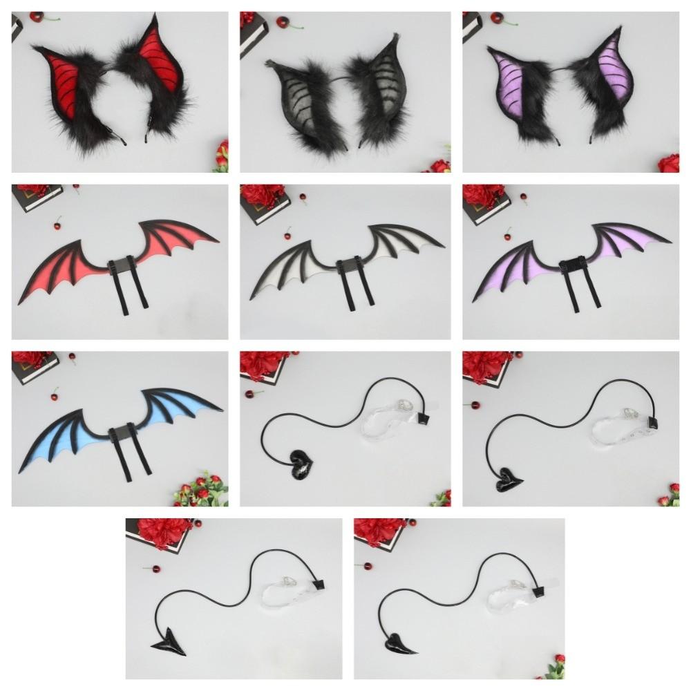 Furry Halloween Costume Cosplay Props DIY Devil's Sweetheart Tail Casual Bat Wings  All Saints' Day