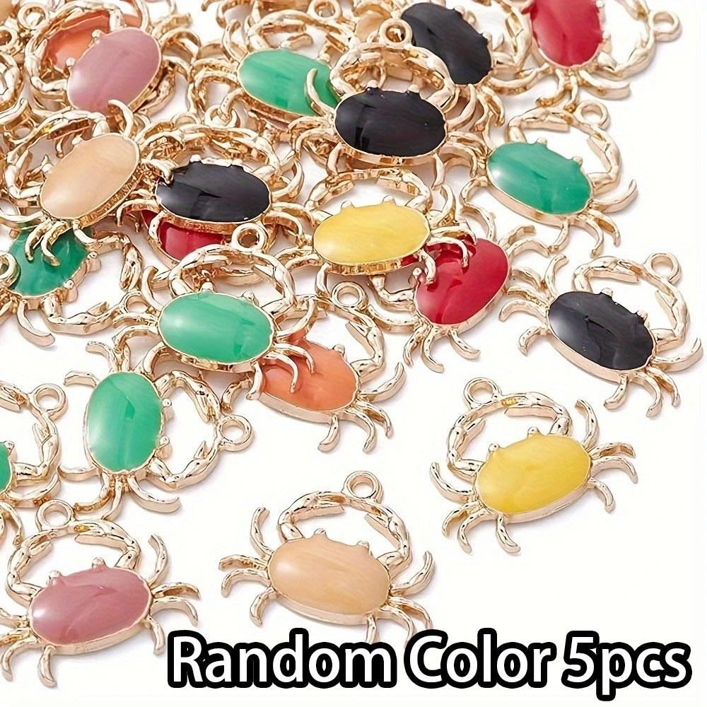 5/10/20pcs Marine Animal Pendant Simple and Elegant Solid Color Crab Keychain DIY Pendant Alloy Drip Oil Necklace Bracelet Accessories