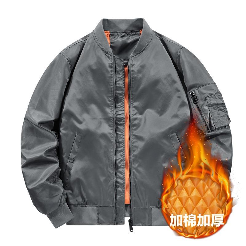 Trendy brand baseball jacket men's MA1 air force flight jacket cotton thickened top jacket printed logo