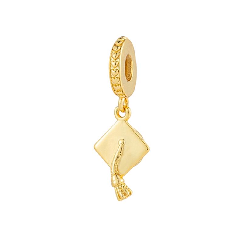 Gold Plated Sparking HeartFlower Charm Beads Pendant Fit Original Copper Bracelet Necklace Beads For Diy Jewelry Women Gift