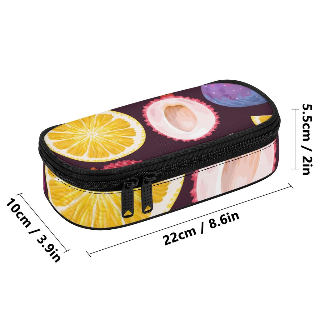 Pencil Case 300D Polyester Large Storage Space Zipper Closure with Main Pocket Mesh Layer and Removable Pen Divider for Students