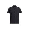 Solid Color Button-Up Casual Short Sleeve Shirt Men Tops Black H64634