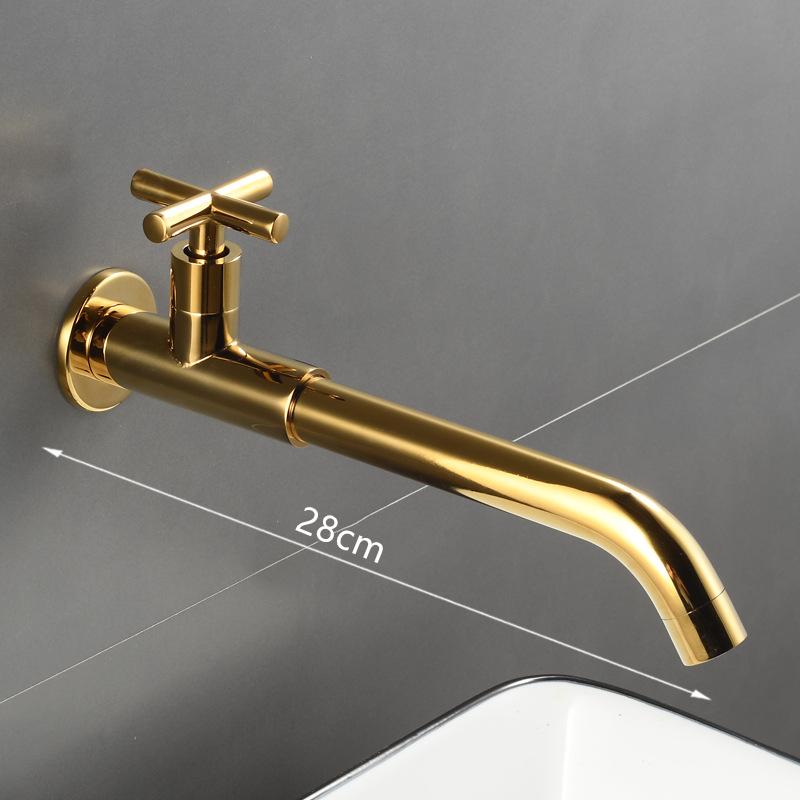 1PC Thread G1/2' Antique Gold Black Extended Single Cold Mop Pool Bathroom Sink Tap Splash Proof Toilet In-Wall Washbasin Faucet