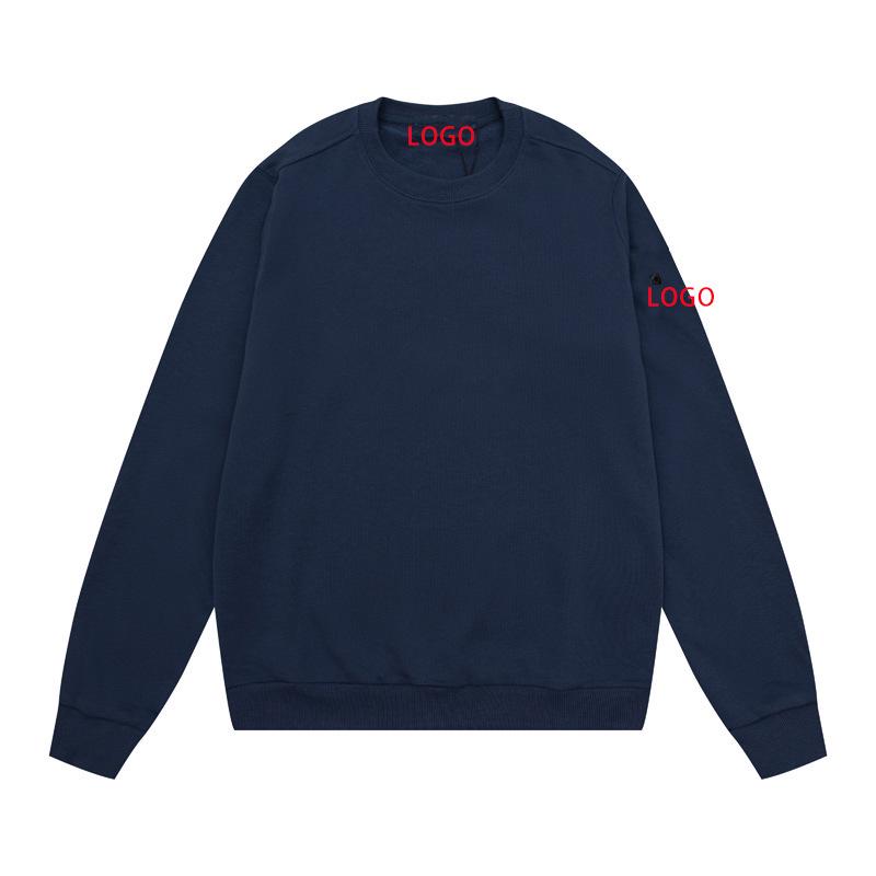 Unisex Stone Compass Badge Basic Pullover Sweatshirt - High-end Casual Round Neck Design for All-Season Comfort