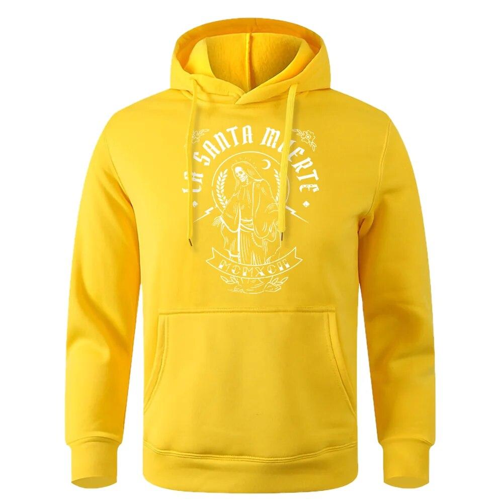 

Готическая La Santa Muerte Mcmxch Grim Reaper с капюшоном унисекс, дышащая свободная толстовка, красочная новинка, уличная одежда, повседневные модные толстовки S