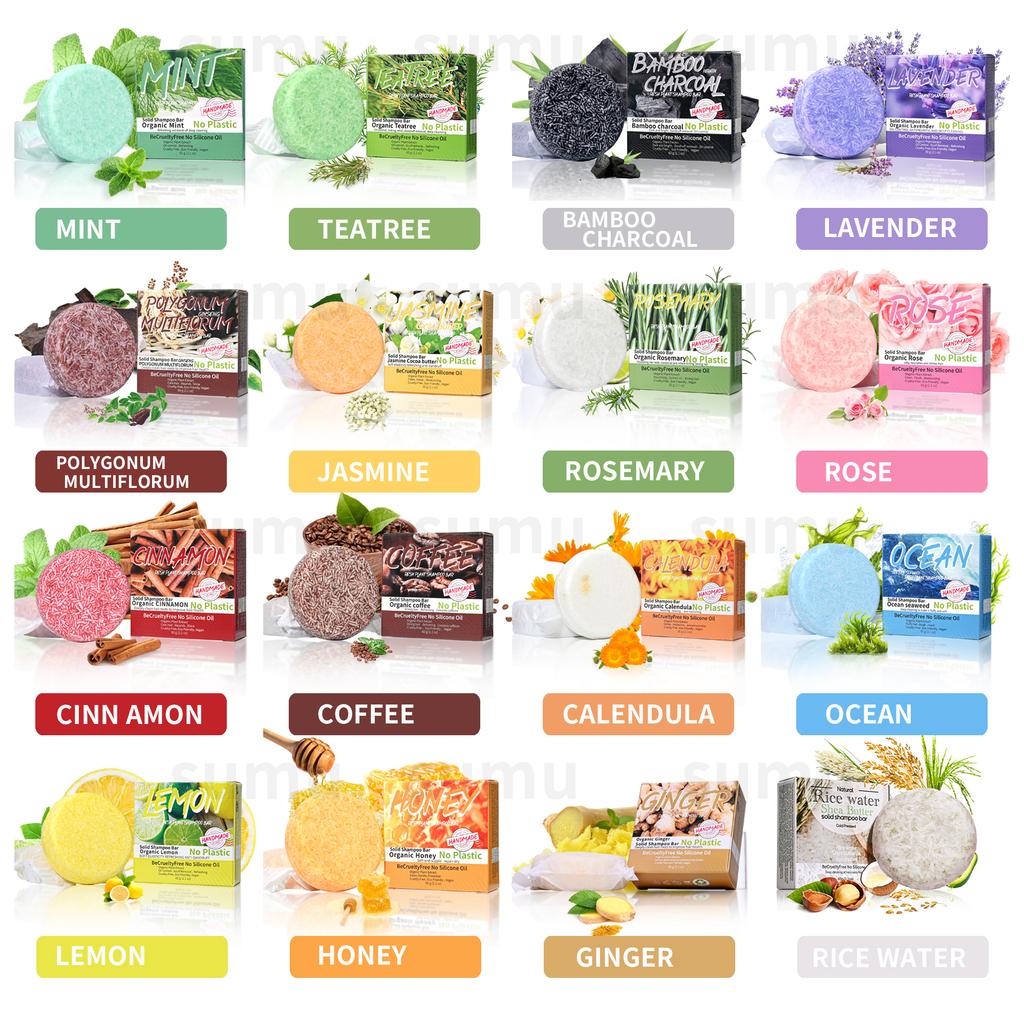 60g Natural Fragrance Rosemary Shampoo Soap, Handmade Soap Oil Control and Dandruff Removal Soap for Both Men and Women