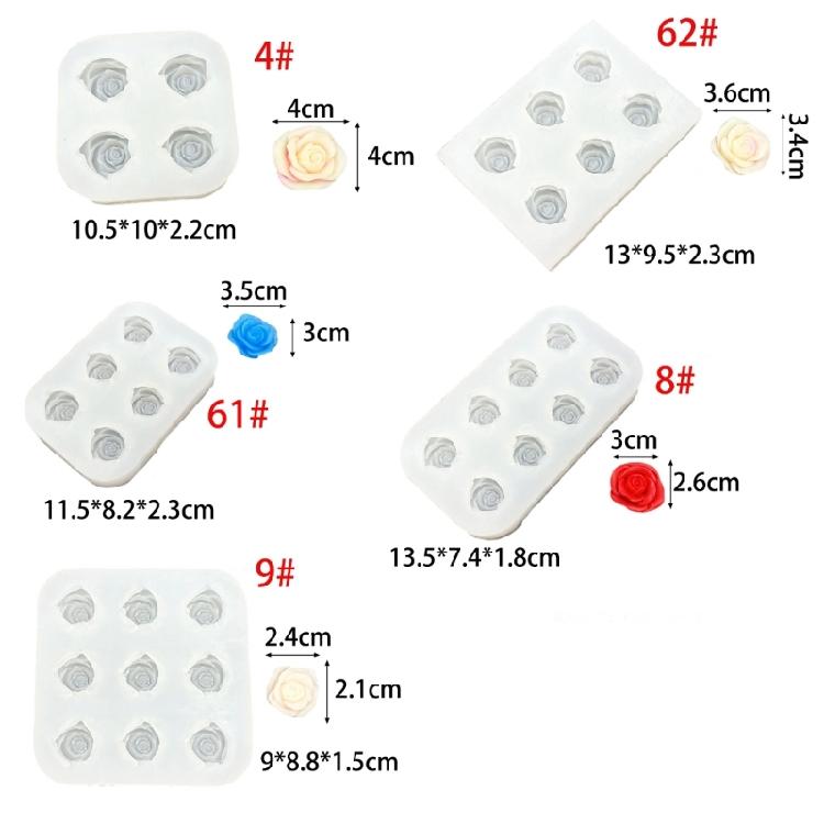 Detailed Rose Flower Silicone Mold For DIY Jewelry Accessories Chocolate Soap Craft Projects Kitchen Baking Mould