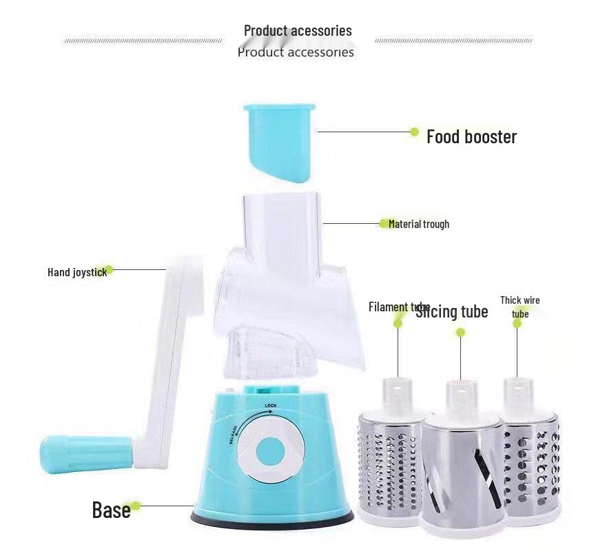Manual Hand-Cranked Multifunctional Vegetable Cutter & Shredder