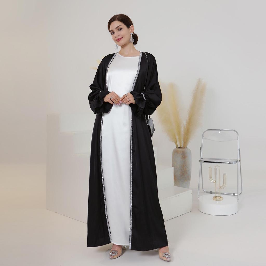Loriya Dubai Daily Beaded Bell Sleeve Dress Robe LR633