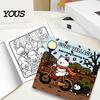Drawing Pads for Colored Pencils Cozy Village Coloring Book, Thickened Cotton Pulp Paper, Stress Healing Cartoon Illustrations Relief Portable