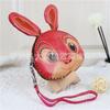 First Layer Cowhide Creative Bunny Mini Change Bag Animal Card Bag Key Bag Clutch Bag Children'S Handbag