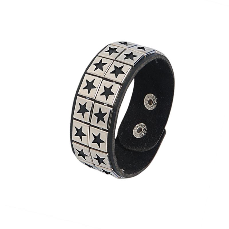 1 Stück Punk Goth Rock spitze Nieten Kegel Nieten Leder Manschette Armband Für Männer Hip Hop Frauen klobiges Armband Pulseras Schmuck