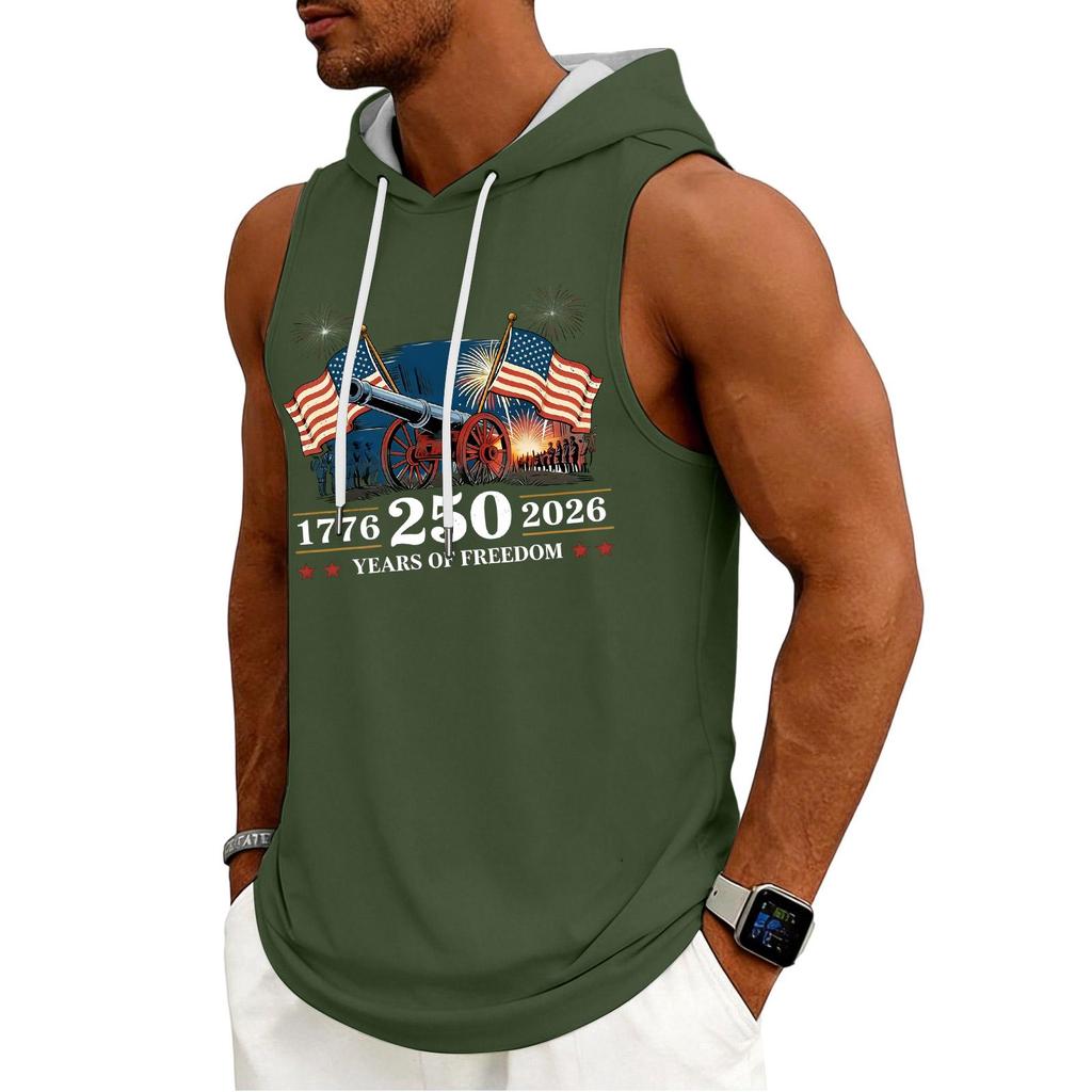 Men's Tank Top Gym Sleeveless Hoodie Shirt Washed Sports Muscle Shirts Fitness Vest With Hood
