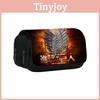 Attack On Titan Anime Pattern Student Double Layer Flip Cover Stationery Bag For School And Home Office