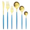 6Pcs/Set Colorful Dinnerware Cutlery Set Matte Knife Dessert Fork Spoons Flatware Silverware Stainless Steel Party Tableware Set