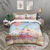 Softville Cozy Town 3PCS Bedding Sets Lop Rabbit In Amusement Park Printed Duvet Cover No Filling Cartoon Style Queen King Size