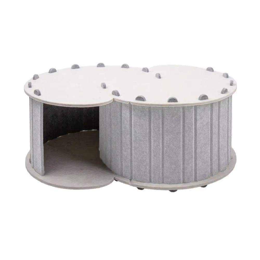

Large Felt Cat Nest Tunnel Bed Semi Enclosed Pet Cat House Cat Hideaway Cave Four Seasons світло-сірий колір