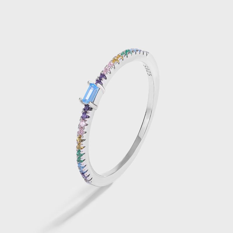 

Элегантное и красочное блестящее квадратное кольцо с цирконием для женщин, модное кольцо из стерлингового серебра для пары, одинаковые ювелирные изделия из стерлингового серебра 8 серебряный