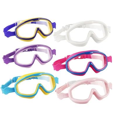 Zewnętrzne okulary pływackie Duża ramka wodoodporne i dla dzieci Przeciwmgielne Ochrona UV Okulary do pływania dla dzieci w wieku 8-13 lat